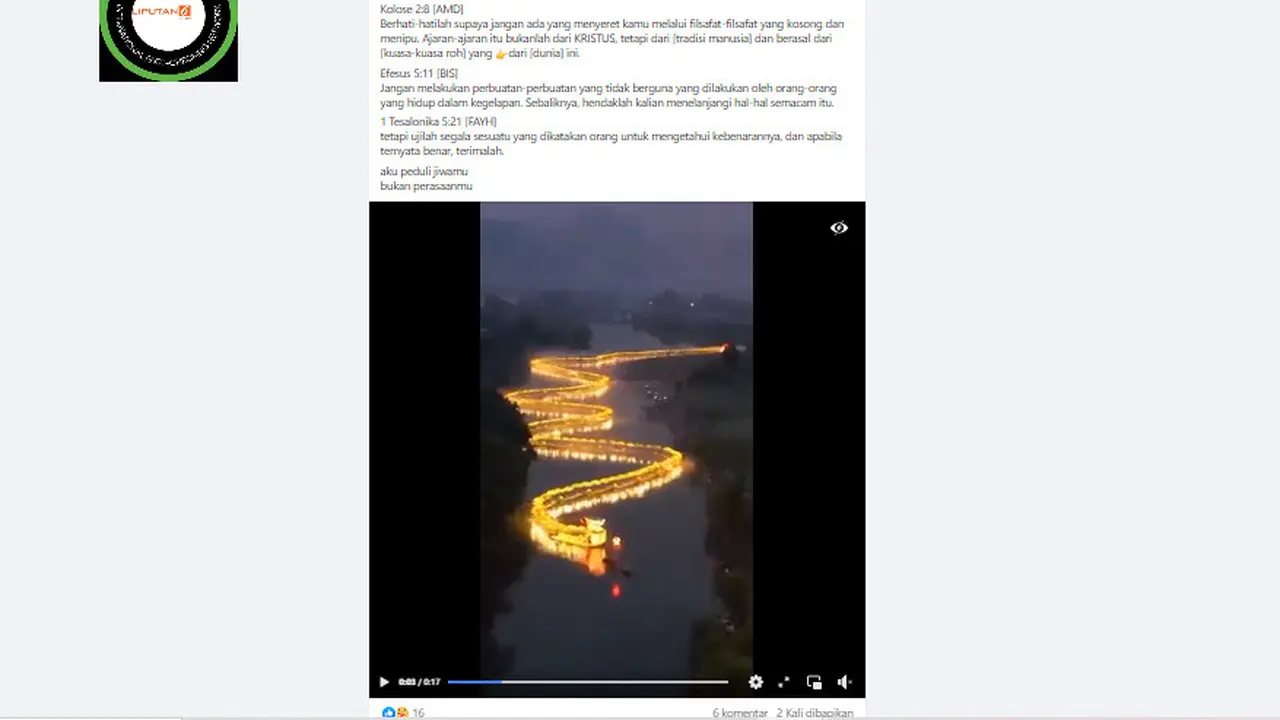 Tangkapan layar klaim video parade naga emas merayakan imlek