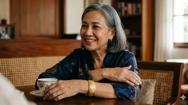 Model Gelang Emas Ukir Klasik untuk Usia 50 Tahun ke Atas (Foto: Gemini AI)