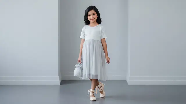 Dress Anak Perempuan dengan Bahan Adem dan Nggak Bikin Keringatan di Berbagai Acara Model Kombinasi Katun Tulle Tipis