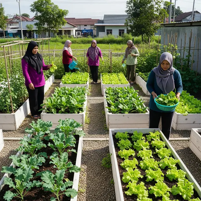Ide Kebun Sayur Bedengan Sederhana untuk Ibu PKK/Gemini AI