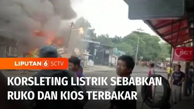 Kebakaran juga menghanguskan sejumlah bangunan ruko dan kios di Duren Sawit Jakarta Timur. Lagi-lagi kebakaran diduga akibat korsleting listrik.