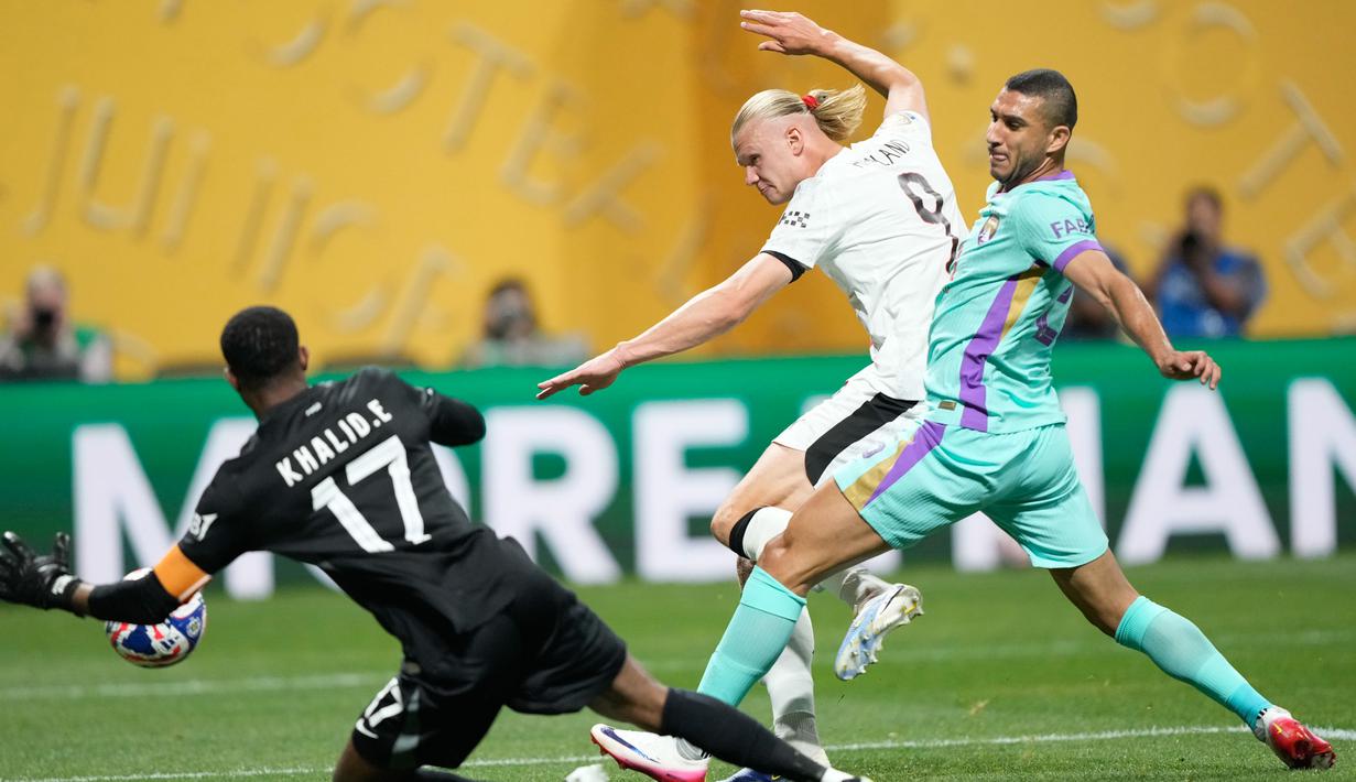 Gol-gol The Citizens dicetak oleh Ilkay Gundogan (2 gol), Claudio Echeverri, Erling Haaland, Oscar Bobb, dan Rayan Cherki. (AP Photo/Brynn Anderson)