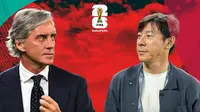 Kualifikasi Piala Dunia 2026 - Arab Saudi Vs Timnas Indonesia - Duel Pelatih: Roberto Mancini Vs Shin Tae-yong (Bola.com/Adreanus Titus)