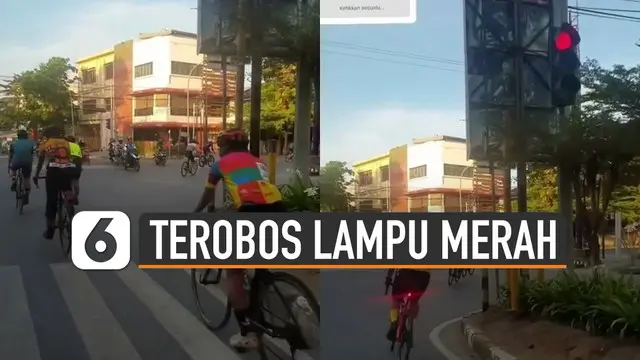 Beredar video rombongan pesepeda terobos lampu merah dan nekat menyetop kendaraan lain.