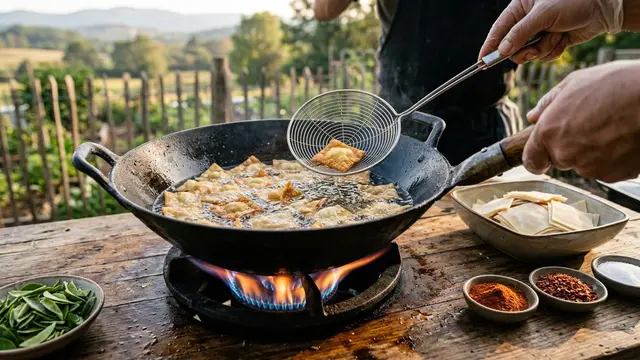 Resep Keripik Kulit Pangsit Tabur Daun Jeruk untuk Camilan Hemat
