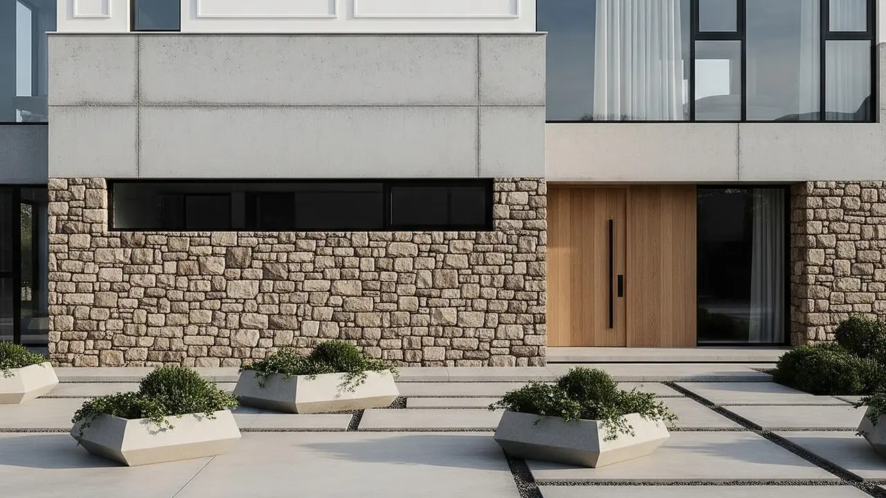 Model Dinding Depan Rumah Minimalis (Image by Gemini AI)