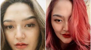 Siti Badriah kini berani tampil beda dengan rambut merah. (Foto: Instagram/ sitibadriahh)