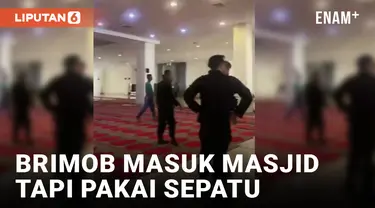 Viral! Anggota Brimob Usir Warga di Dalam Masjid Pakai Sepatu