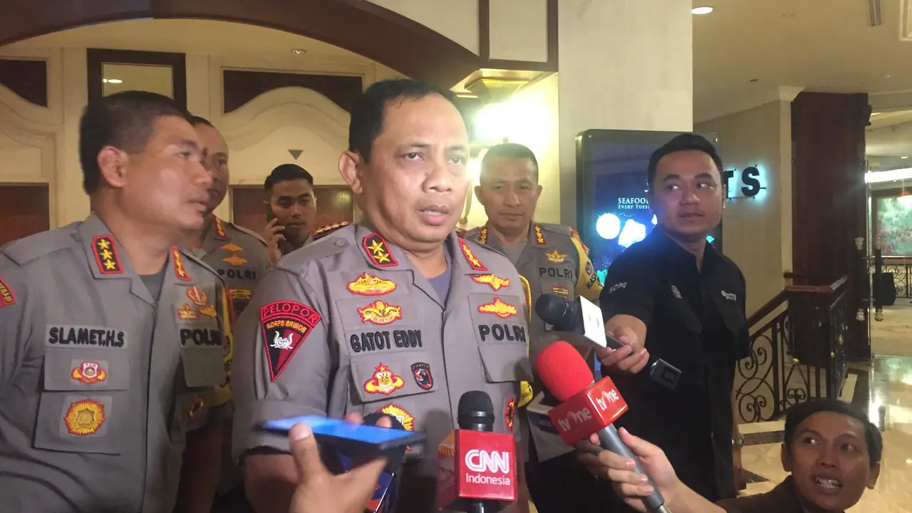 Kapolda Metro Jaya Irjen Gatot Eddy Saat Meninjau Lokasi Debat Pilpres, Hotel Shangri-La, Jakarta. (Foto: Muhammad Radityo Priyasmoro/Liputan6.com)