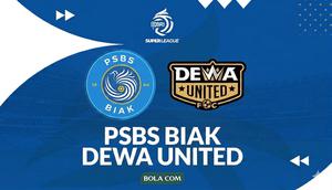 PSBS Biak vs Dewa United di BRI Super League. (Bola.com/Generated AI)