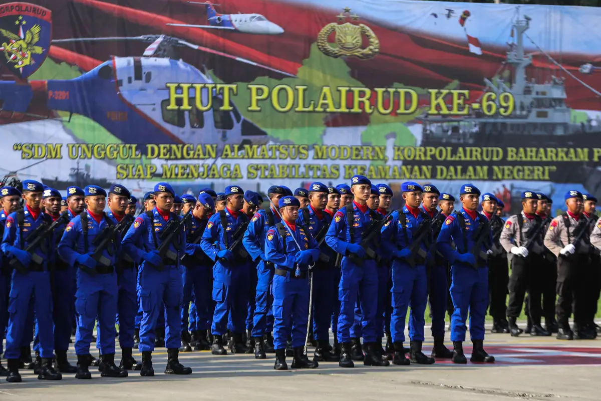 Kapolri Idham Aziz Pimpin Upacara HUT ke-69 Polairud