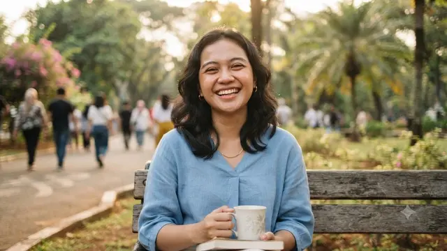 Senyum Terlihat Tulus dan Tidak Dipaksakan (AI Generated)