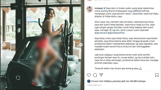 Nora Alexandra Beri Penjelasan Tetap Unggah Endorsement Tak Lama Usai Jerinx SID Ditahan