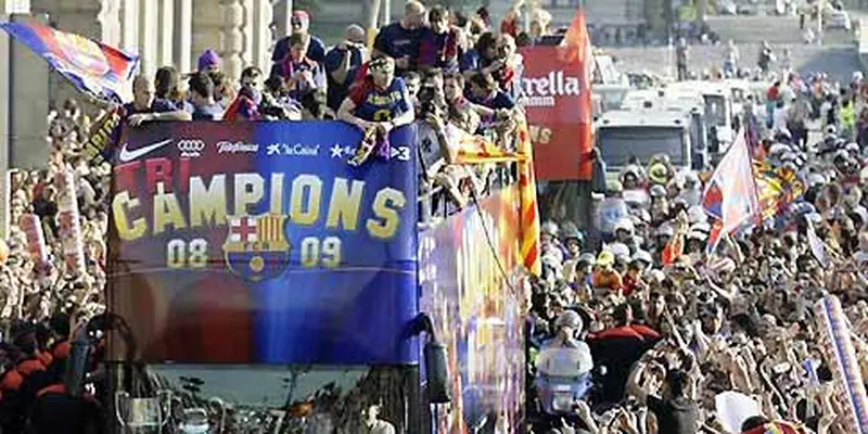 Selebrasi Barcelona (© AFP 2009)