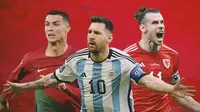 Piala Dunia - Cristiano Ronaldo, Lionel Messi, Gareth Bale (Bola.com/Adreanus Titus)