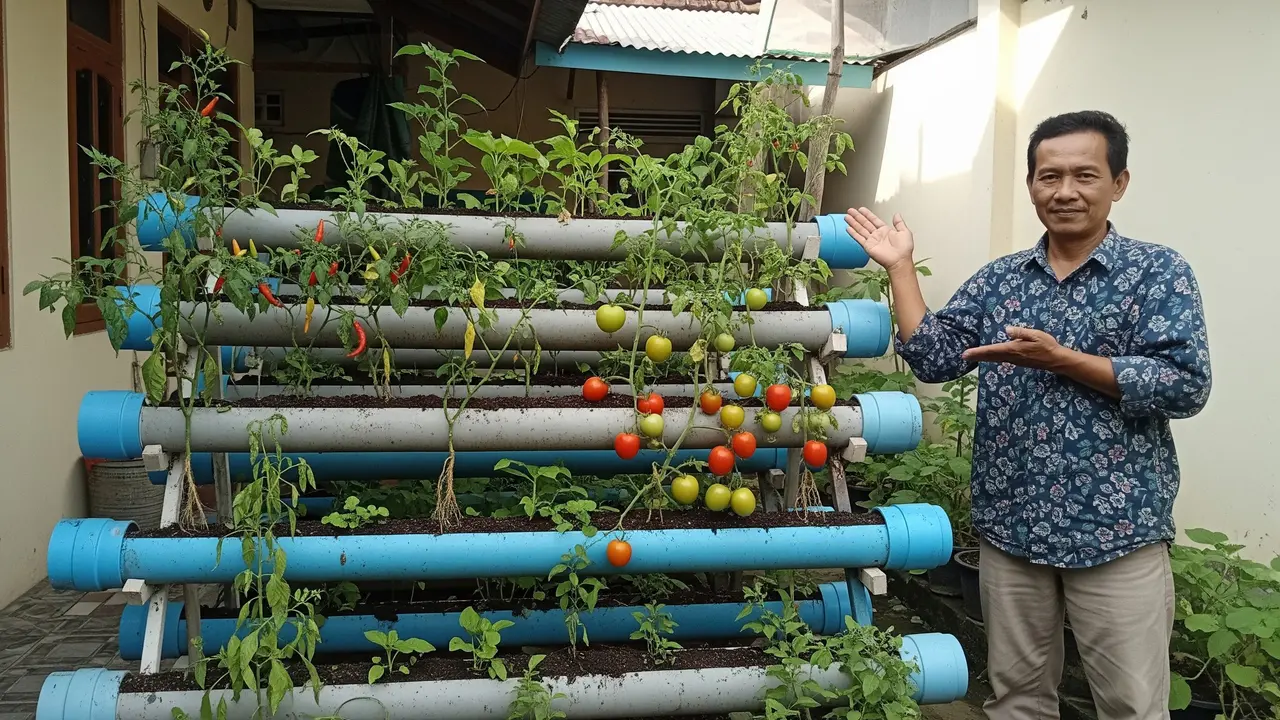 Model Edible Garden dari Pipa PVC