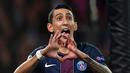 Paris Saint-Germain tekuk Basel tiga gol tanpa balas dalam laga lanjutan Grup A Liga Champions di Stadion Parc Des Princes, Paris, Kamis (20/10/2016) dini hari WIB. Angel Di Maria sumbang gol. (AFP/Franck Fife)