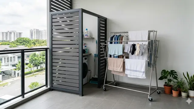 Ide Tempat Jemur Pakaian Tersembunyi agar Halaman Depan Tetap Rapi. Gemini