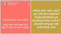 Status WhatsApp tentang Kehidupan Kocak. (Sumber: X/@pinbae_)