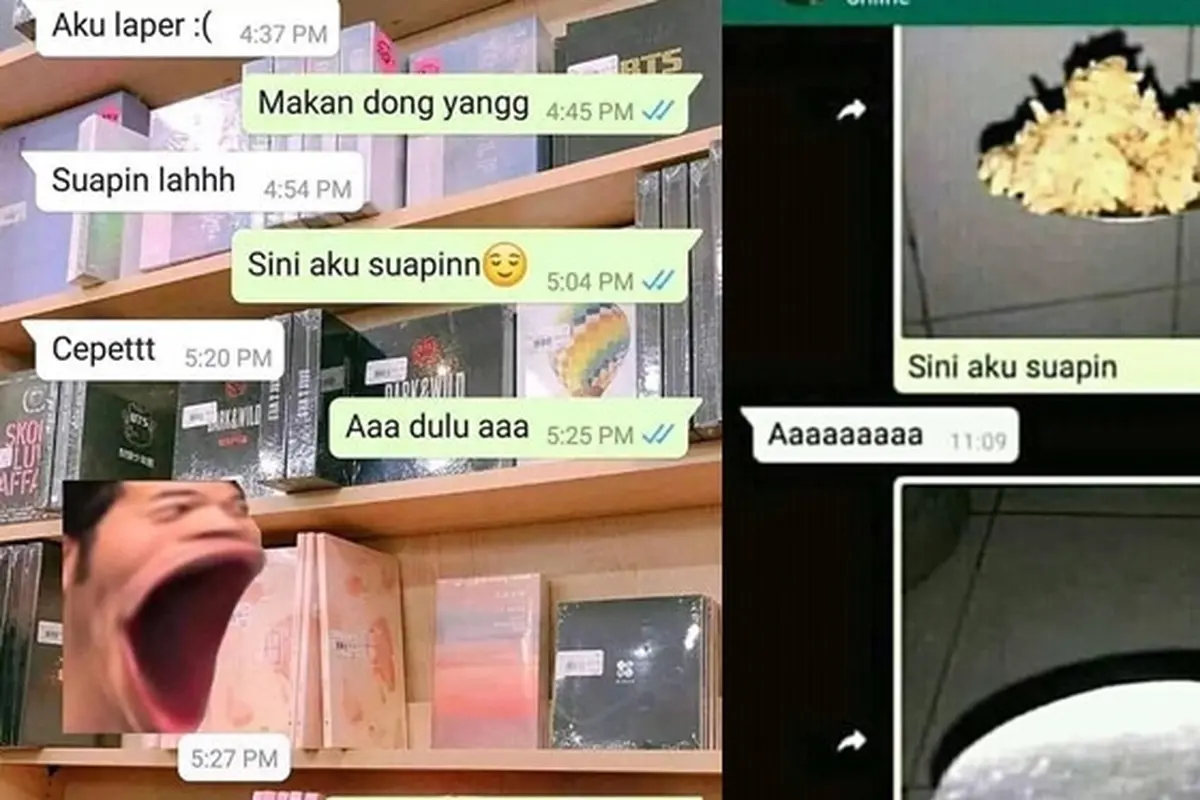6 Chat Pacaran LDR Minta Disuapin Makanan Ini Bikin Jomblo Meringis