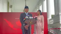 Ketum Partai Demokrat Agus Harimurti Yudhoyono (AHY) resmi dilantik sebagai Menko Infrastruktur dan Pembangunan Kewilayahan di Istana, Senin (21/10/2024). (Liputan6.com/ Winda Nelfira)