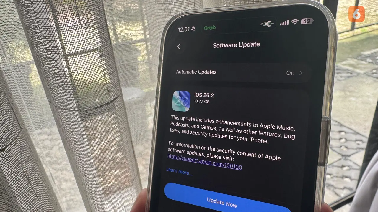 iOS 26.2. Liputan6.com/Iskandar