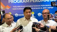Menteri Perumahan dan Kawasan Permukiman (PKP) Maruarar Sirait dalam acara Sosialisasi Kredit Program Perumahan bersama Himpunan Pengusaha Muda Indonesia (HIPMI) di Jakarta, Minggu (7/9/2025). (Liputan6.com/Tira)