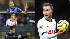Gelandang asal Denmark, Christian Eriksen, telah resmi berseragam Inter Milan serta menjadi pemain termahal ketiga skuat Nerazzurri di bursa transfer musim dingin. Berikut Christian Eriksen dan sederet pemain termahal Inter Milan di bursa transfer musim dingin. (kolase foto AFP)