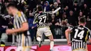Juventus menambah gol menjadi 4-1 di menit ke-75 setelah pemain Salernitana Bronn mencetak gol ke gawangnya sendiri.Yildiz melengkapi penampilan apiknya dengan mencetak gol pada menit ke-88 sebelum ditambah gol Weah di masa injury time. (Marco Alpozzi/dpa via AP)