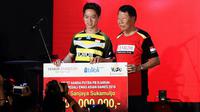 Kevin Sanjaya mendapat apresiasi dan penghargaan dari PB Djarum sebesar Rp600 juta atas prestasi di Asian Games 2018. (Bola.com/Dok. PB Djarum)
