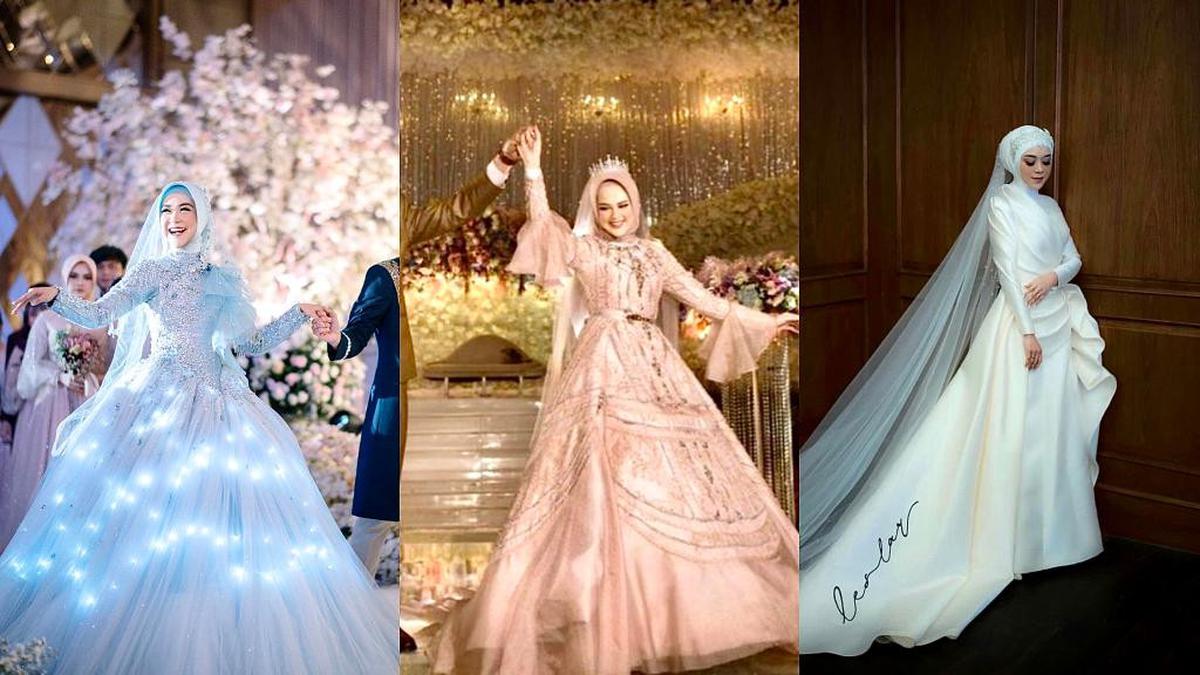 8 Inspirasi Gaun Pernikahan Muslimah ala Artis, dari Ria Ricis, Lesti ...