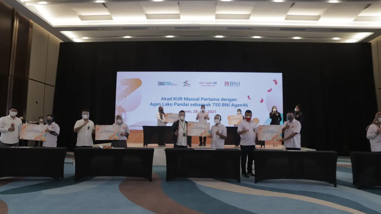 Akad KUR Massal BNI dengan 750 BNI Agen46 Secara Virtual Raih Rekor MURI 