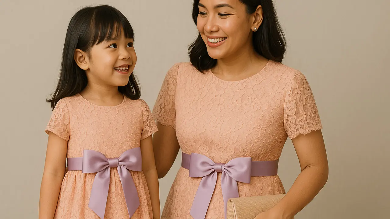 Long Dress Brokat Kembar Ibu dan Anak (Foto: ChatGPT)