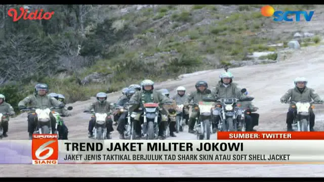 Kali ini jaket hijau bergaya militer yang dikenakan Jokowi di Papua kembali viral. 