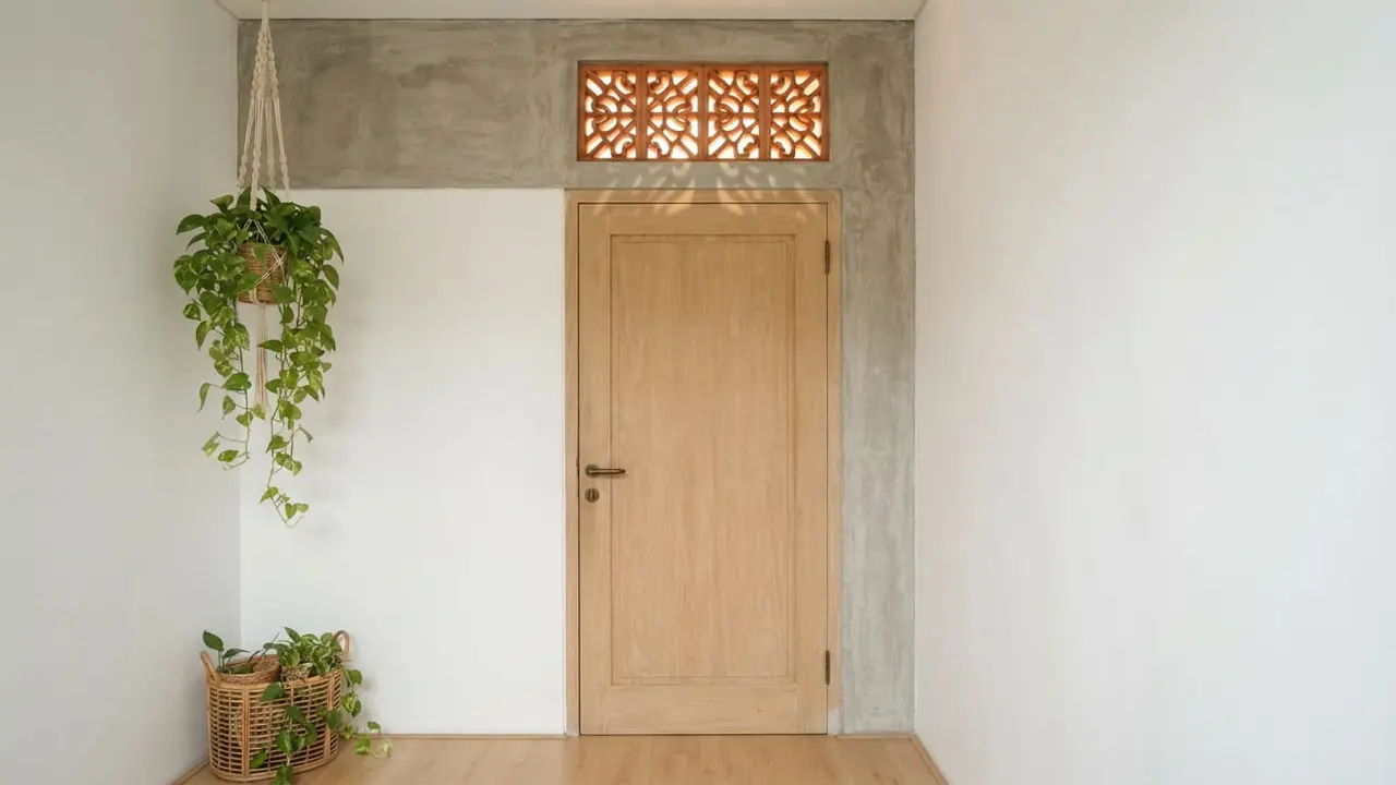 Model Pintu Kamar dengan Ventilasi Roster Kecil di Bagian Atas