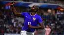 Striker berusia 27 tahun, Jean-Philippe Mateta yang musim ini akan menjalani musim keempat bersama Crystal Palace akan membela Timnas Prancis di Olimpiade Paris 2024. Bersama timnas senior, ia masih belum melakukan debut. Sementara bersama Prancis U-21 ia telah mengoleksi 11 caps dengan torehan 3 gol. (AFP/Gaizka Iroz)