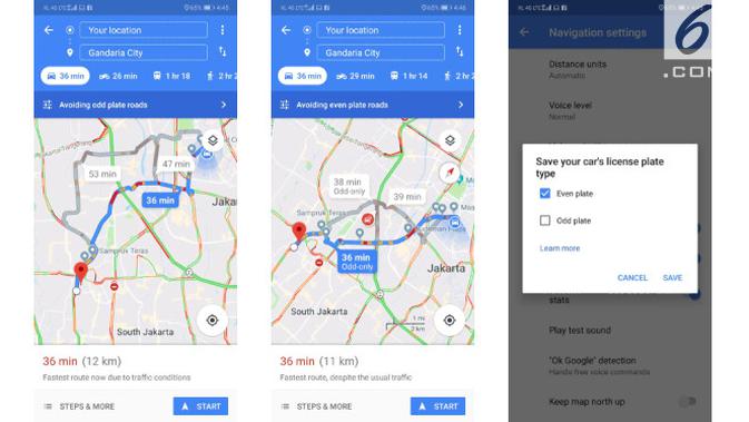 Hindari ganjil-genap pakai Google Maps. (Liputan6.com/ Yuslianson)