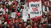 Diketahui, Ultras Garuda dan La Grande Indonesia kembali meramaikan tribune utara dan selatan. (Liputan6.com/Helmi Fithriansyah)