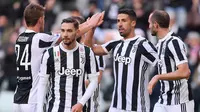 Sami Khedira turut menyumbang gol saat Juventus membantai Sassuolo (MARCO BERTORELLO / AFP)