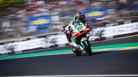 Johann Zarco beraksi di MotoGP Prancis 2025 (AFP)