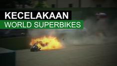 Pebalap Milwaukee Aprilia, Eugene Laverty, mengalami kecelakaan mengerikan di World Superbikes yang berlangsung di sirkuit Imola, Italia.