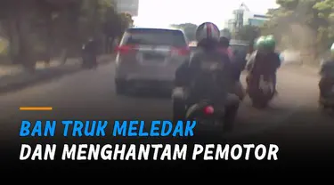 Dua korban yang berboncengan tampak terpincang-pincang usai kejadian.