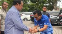 Ketua Dewan Perwakilan Daerah (DPD) Partai Demokrat Jakarta Mujiyono bicara terkait&nbsp;HUT ke-24 Partai Demokrat yang jatuh pada Selasa (9/9/2025). (Antara)