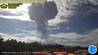 Gunung Ibu kembali erupsi dahsyat pada Kamis pagi (27/6/2024), pukul 09.06 WIT. (Liputan6.com/ Dok PVMBG)re