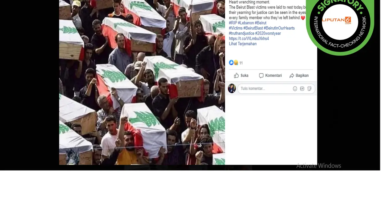 Hoaks korban ledakan Lebanon