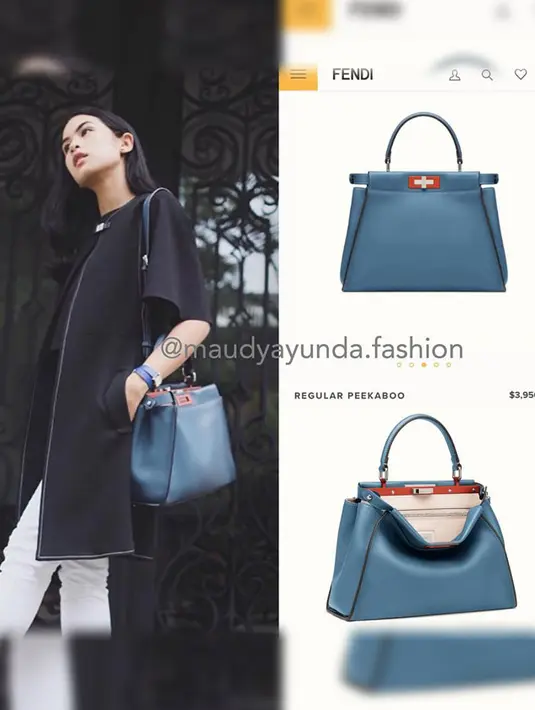 Dalam sebuah kesempatan Maudy Ayunda terlihat mengenakan tas merek Fendi. Tas warna biru ini berharga Rp 51 juta. (Foto: instagram.com/maudyayunda.fashion)