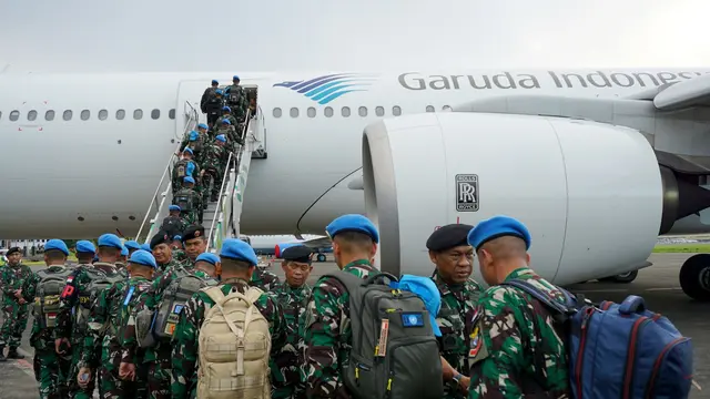 Maskapai pelat merah Garuda Indonesia menerbangkan 2.115 tentara perdamaian ke Lebanon dan Kongo. Seluruhnya berangkat secara bertahap hingha akhir Maret 2023 mendatang.