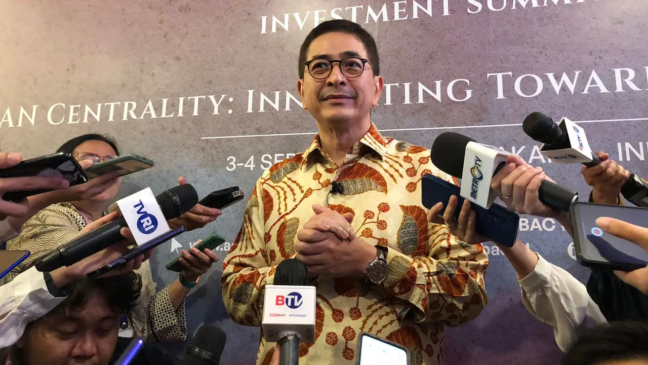 Ketua ASEAN Business Advisory Council (ASEAN-BAC), Arsjad Rasjid dalam ASEAN Business & Investmen Summit, Jakarta, Selasa (5/9/2023). (Tira/Liputan6.com)