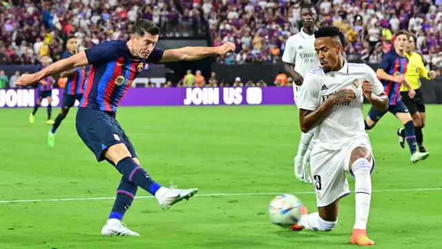 Foto: Gol Tunggal Raphinha Bawa Barcelona Menang atas Real Madrid di Laga El Clasico Pertama Musim 2022 / 2023