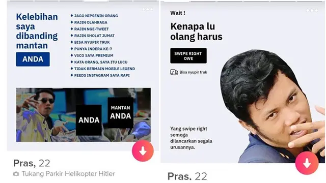 Profil Tinder Kocak (Sumber: Twitter/askmenfess)